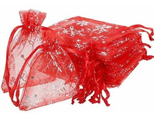 Paquete De 100 Piezas De 1 Bolsos De Organza De Navidad...