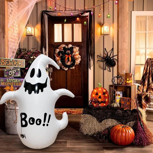 Decoração Fantasma Inflável Halloween João Bobo Com Led
