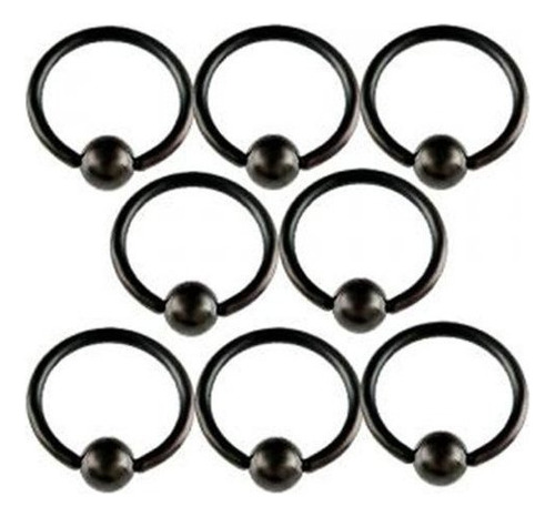 Aros - Bodyjewellery 16g 16 Gauge 1-2 Black Surgical Steel 