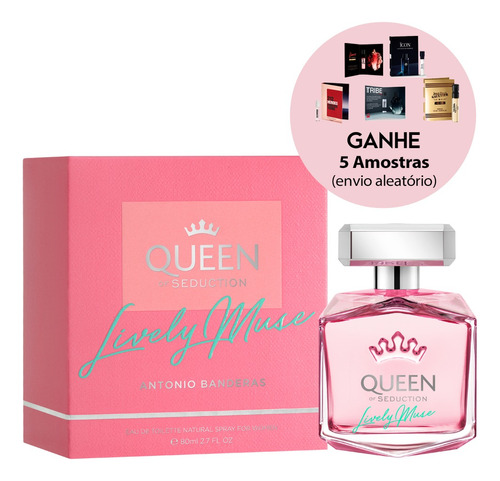 Perfume Banderas Queen Of Seduction Lively Muse 80ml + 5 Amostras De Brinde