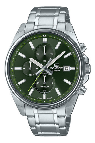 Relógio masculino Casio Edifice EFV-610d 3C Diam 43,8 mm — Impact Mesh Color Silver Bezel Color $$$ Cor de fundo D-3C