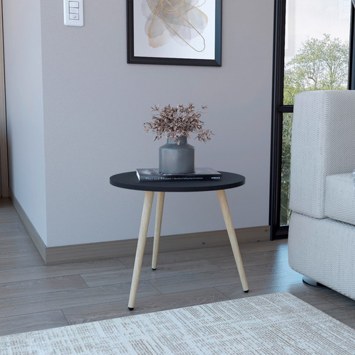Mesa Auxiliar Redonda Narvik 48 X 41 Rta Color Wengue