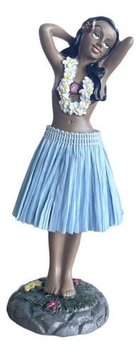 Muñeca Hawaiana Para Salpicadero, Bailarina Posando, Azul