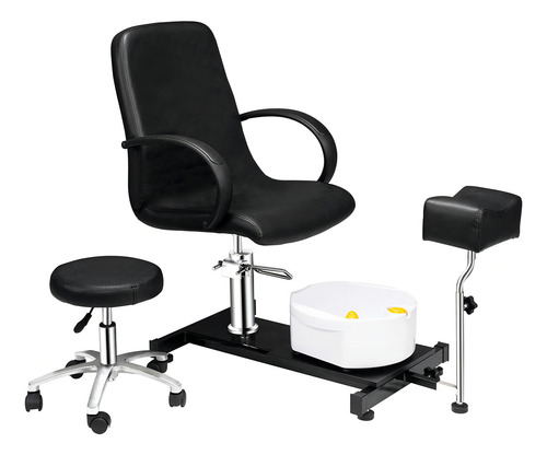 Silla Hidráulica Para Pedicure Spa Incluye Banco Y Deposito Color Negro Forma De La Base Rectangular Tipo De Respaldo Rectangular