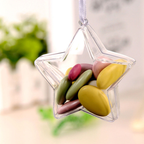 10 Cajas De Caramelos Transparentes Con Forma De Estrella Pa