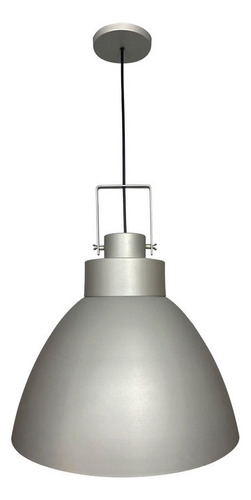 Lustre Pendente Utron Alumínio King Estilo Industrial 40cm Cor Cinza/Branco Monocromático Bivolt