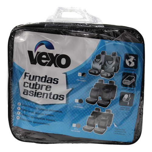 Imagen 2 de 8 de Funda Universal Cubre Asiento Jersey Negro/gris