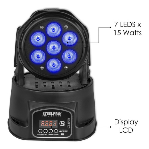 Imagen 4 de 8 de Cabezas Roboticas Luces Dj Rgbw Full Color / Maleta Steelpro