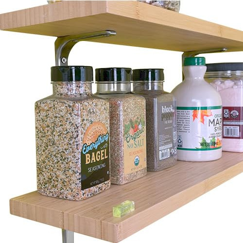 Estante Pared Para Especia Articulo Cocina Flotante Madera