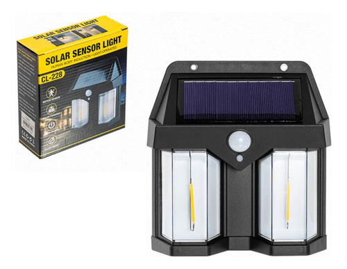 Lampara Panel Solar Exterior Sensor De Movimiento Luz Cálida