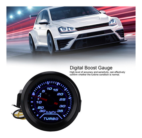 Indicador De Presión Boost 12 V Turbo Gauge 52 Mm/2 In 35 Ps