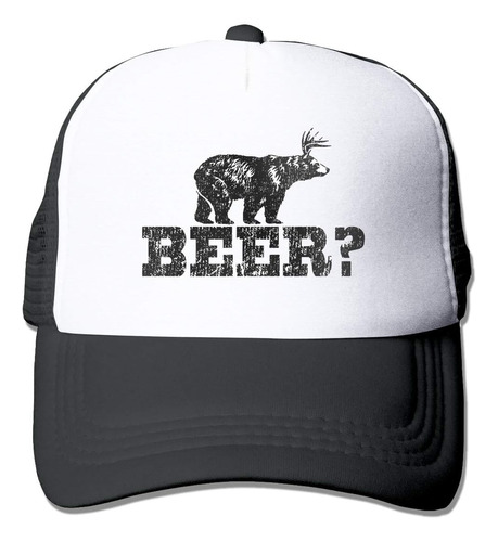 Antkondnm Retro Deer Beer Bear Gorras De Béisbol Mesh Back S