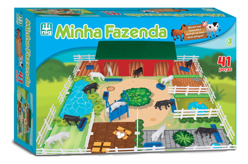 Brinquedo Minha Fazenda Com Animais E Celeiro  Nig