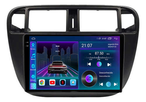 Multimidia Civic 98/00 9p Octacore Carplay 6gb 128gb Adak
