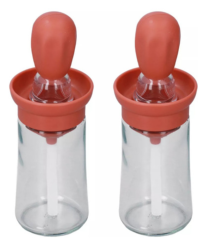 Dispensador De Aceite Con Brocha De Silicona Botella Vidrio
