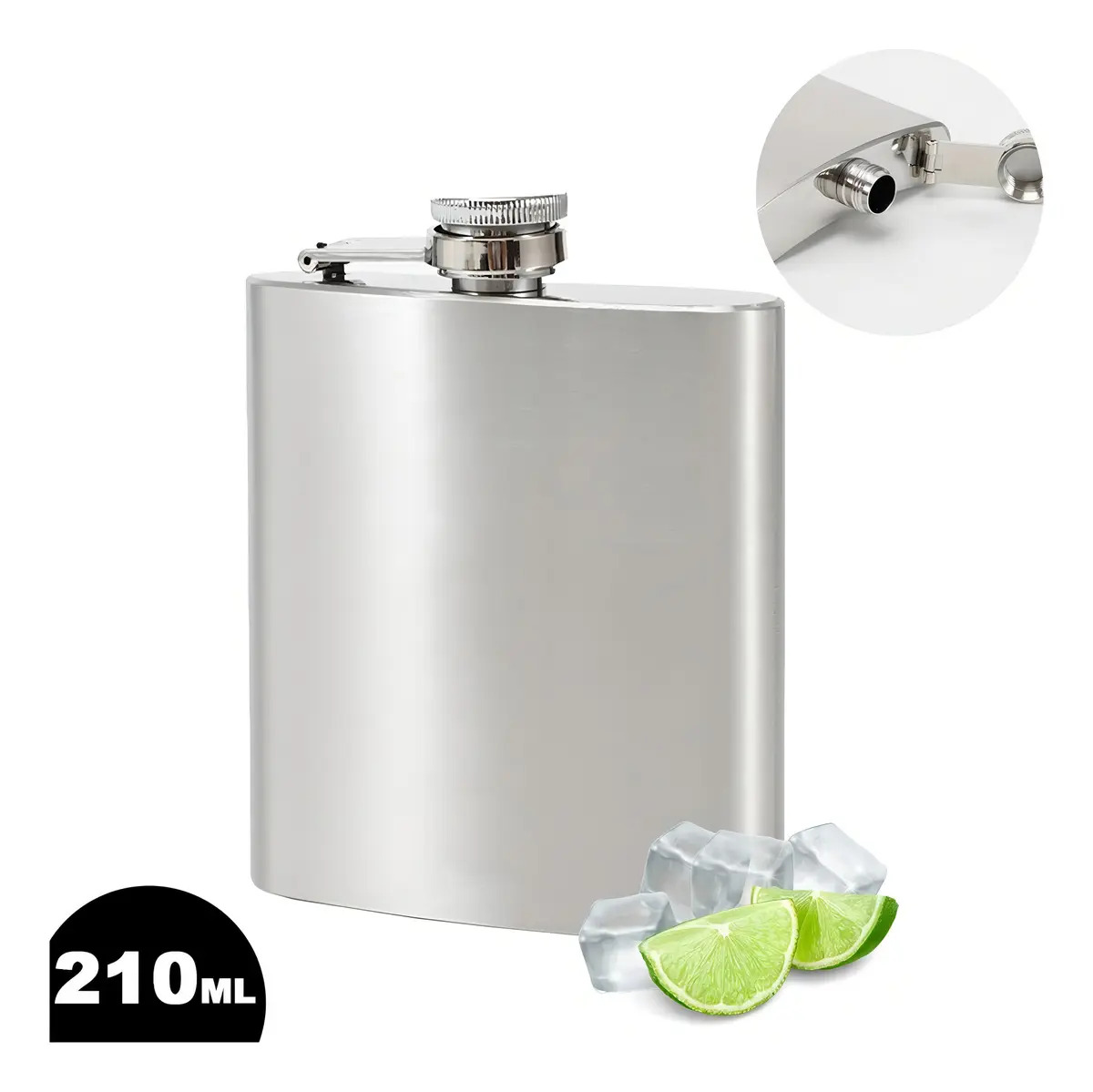 Cantil Aço Inox 210ml Unyhome Inox Bolso Porta Bebida