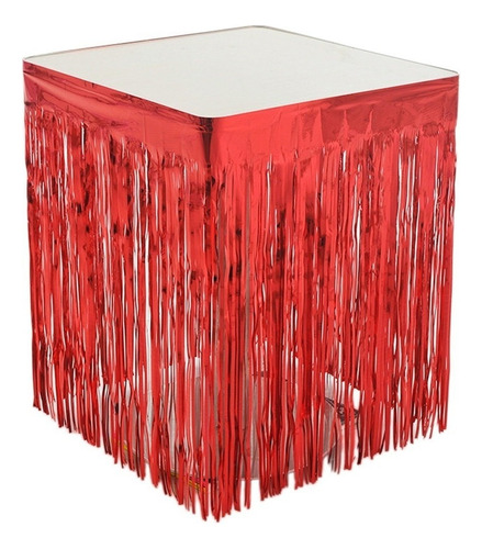 3 Saia De Mesa Metalizada Franja Festa Decoração Metálica Mp Cor Vermelho