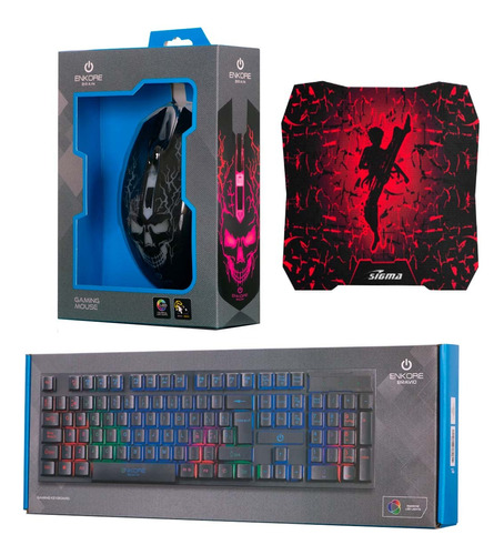 Kit Gamer 3 En 1 Bravio : Teclado Semimecánico+ Mouse + Pad