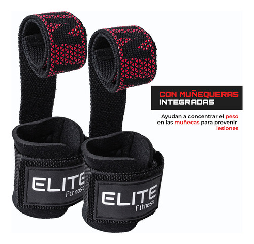 Straps Con Muñequera, Correas De Levantamiento Para Gimnasio Color Rojo