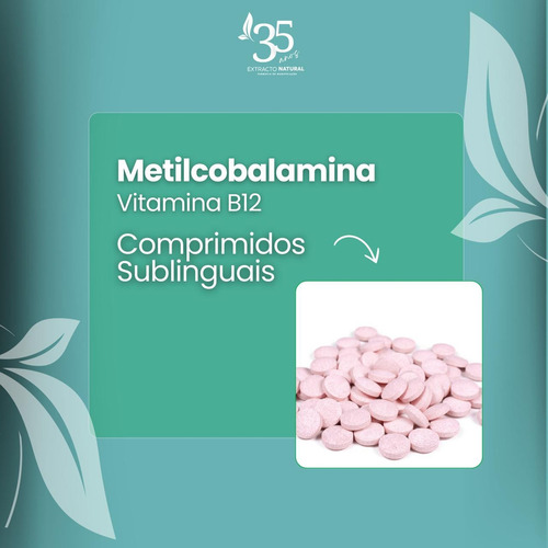 Metilcobalamina Vitamina B12 500mcg 180 Cápsulas Sublinguais Sabor Sabor