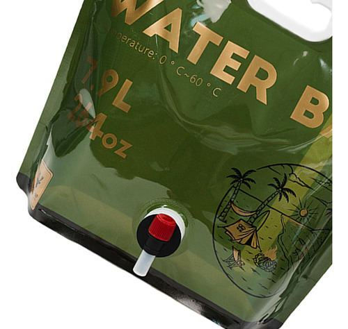Bolsa De Agua Flexible Con Grifo Extraíble, Verde