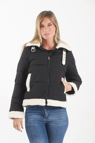 Campera Puffer Con Corderito Wolves Cl 78302