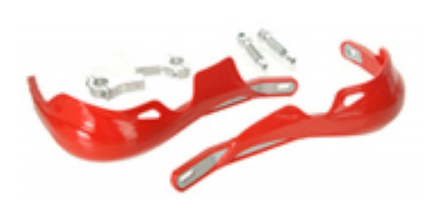 Imagen 2 de 3 de Juego De Cubre Puños Moto Enduro Ss459a Rojo Plastico/ Alumi