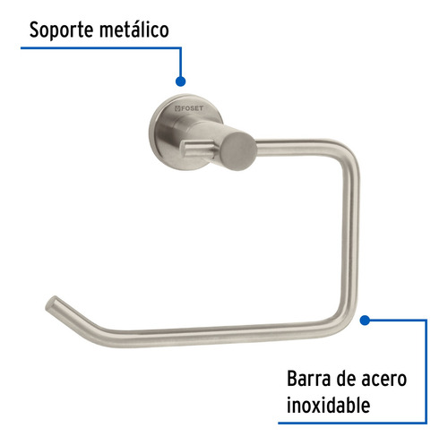 Portarollo Metalico A/satinado Con Tornilleria Foset 49677