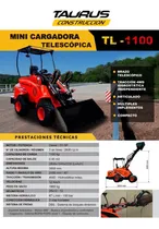 Comprar Mini Pala Cargadora Manipulador Tl-1100 Taurus Agricola