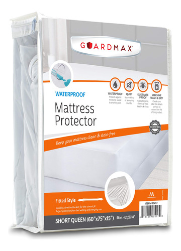 Guardmax Funda De Colchn Corta Queen  100% Impermeable, Prot