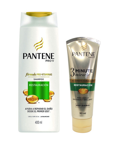 Shampoo Pantene 400ml Restauracion + 3 Minutos 90ml