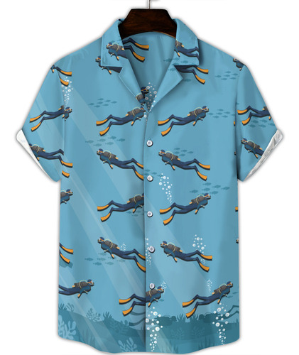 Camisa Hawaiana Unisex De Verano Estilo Natación