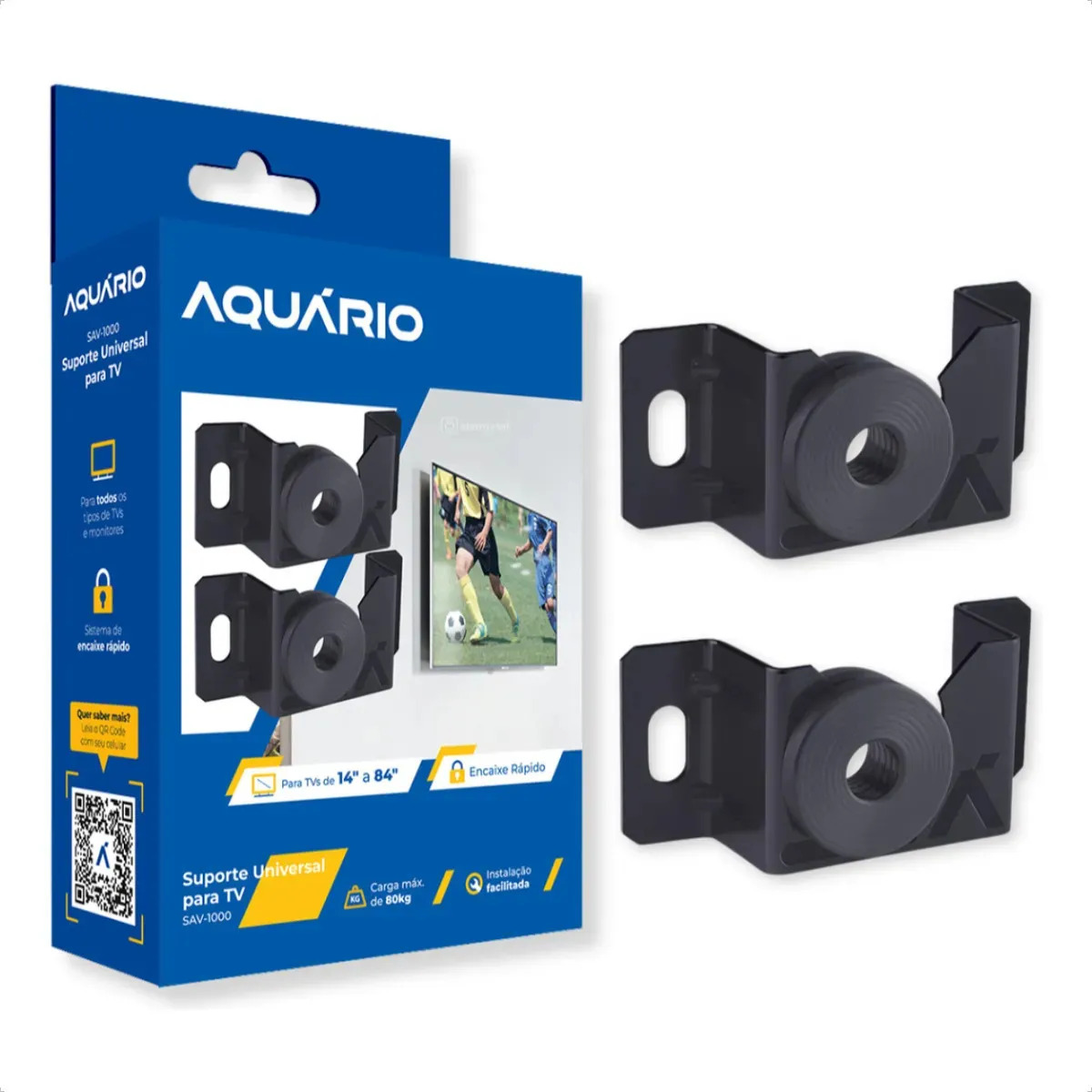 Suporte Fixo Universal TV Aquário 14 a 84" Parede VESA 80kg