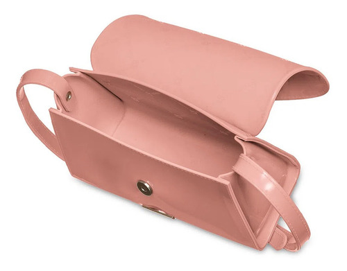 Imagem 3 de 3 de Bolsa transversal Petite Jolie Alicia PJ10087 design liso de j-lástic rosa-antigo com alça de ombro rosa-antigo