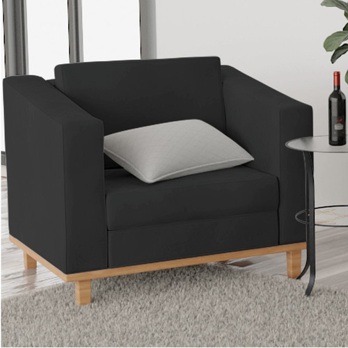 Kit Sofá 2 Lugares E 2 Poltronas Europa Suede Preto - Adj