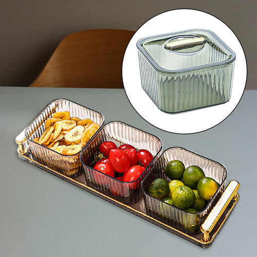 2 Serving Platter Storage Container Snack Dishes Dried