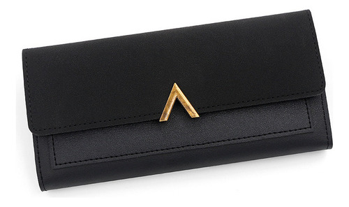 Cartera De Pu Larga Simple Para Mujer Con Ranuras Para Tarje