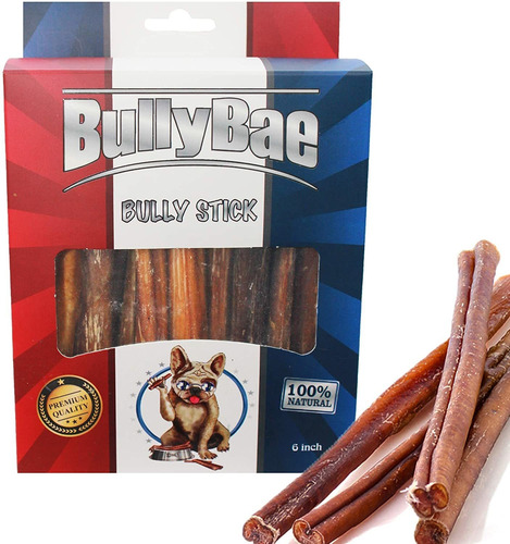 Bullybae 5.9 In Natural Bully Stick Dog Treats - Masticables