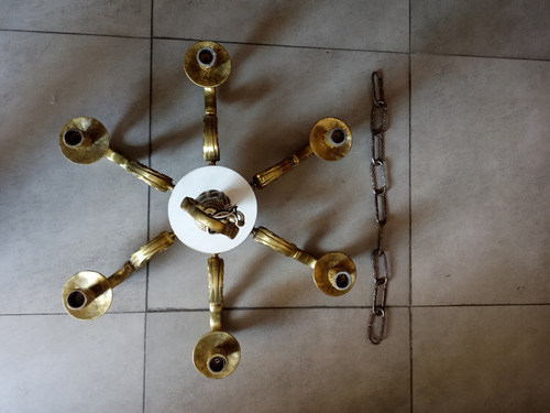 Araña Antigua De Bronce (Usado)
