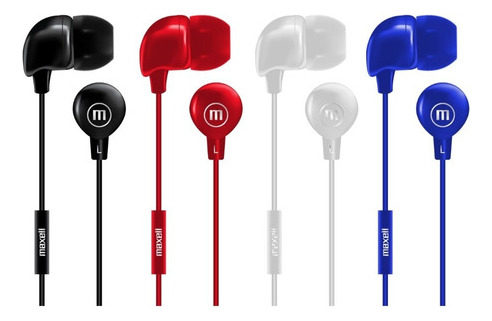 Pack 4 Audifonos In Ear Manos Libres Maxell Colores Surtidos