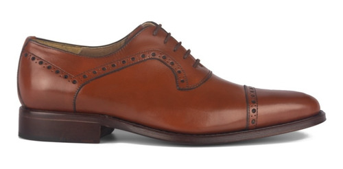 Zapato Vestir Oxford Picado Marrón Cuero Hombre 103369 3