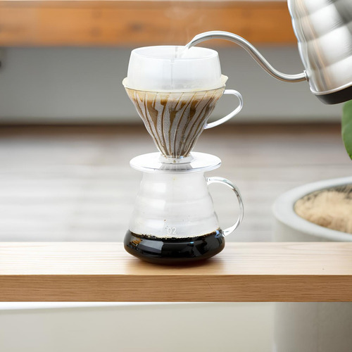 Suporte acrílico drip assist hario v60 02 espalha água uniformemente sobre o café