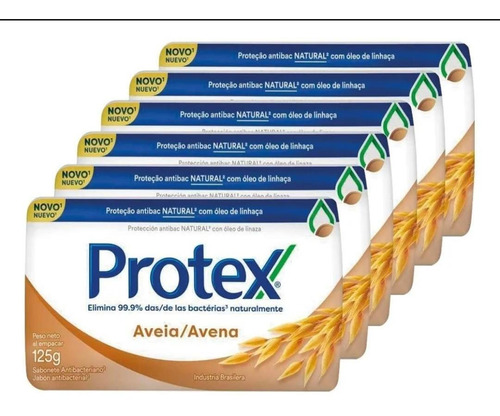  Protex Jabon Antibacterial Avena 6unidades De 125gr 