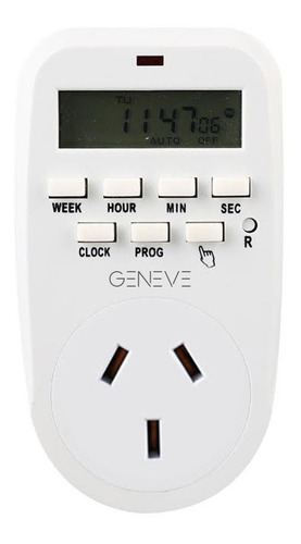 Temporizador Digital Geneve Enchufable Reloj Timer 10 Amp