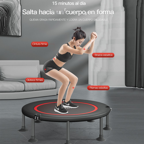 Gaoy Trampolín Fitness 40 Pulgadas Hogar Barra En U Segura Y Cómoda Entrenamiento Total Color Negro