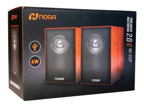 Parlantes Para Pc Tv Usb Notebook Madera Noga Color Marrón