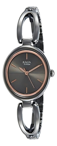 Titan Raga Viva - Reloj Elegante Para Mujeres - Banda Y Esfera Color Antracita, Resistente Al Agua