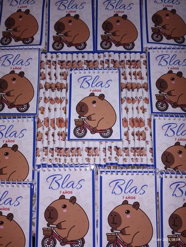 Souvenirs Capibara Anotador + Lápiz Personalizado X50