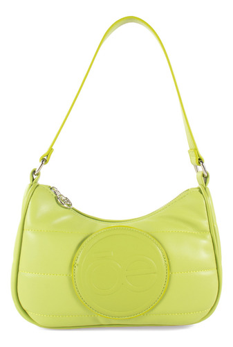 Bolsa Hobo Cloe Para Mujer Acolchada Cierre Metálico Color Verde limón