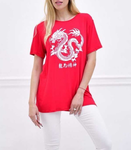 Remera Dragon Modal Espíritu De Dragón Y Caballo Talle Unico